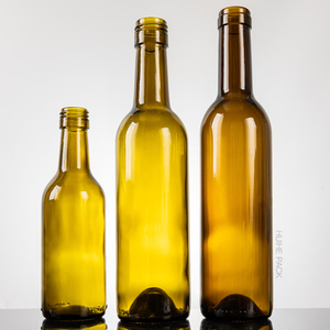 175ml 375ml Media botella Botella de vino de Burdeos de vidrio verde al por mayor