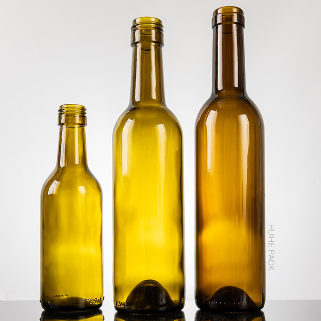 175ml 375ml Media botella Botella de vino de Burdeos de vidrio verde al por mayor