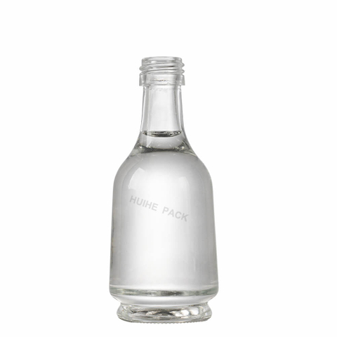 Botellas peque&ntilde;as de alcohol de vidrio esmerilado transparente de 50 ml con tap&oacute;n de rosca