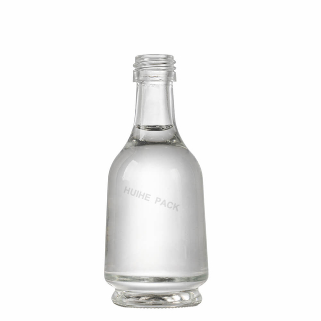 Botellas pequeñas de alcohol de vidrio esmerilado transparente de 50 ml con tapón de rosca