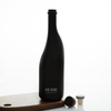 Botella de licores de vidrio de lujo negra personalizada de 750 ml