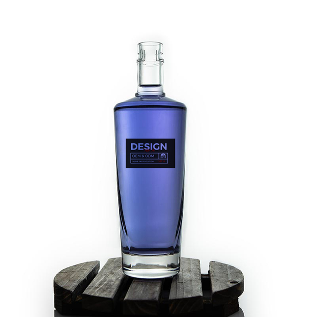 Botella de alcohol de tapa de tapa de corcho redondo transparente