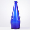 Botella de agua de vidrio azul cobalto de 325 ml con tapa de rosca