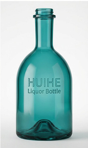 botella de vidrio verde azulado 14