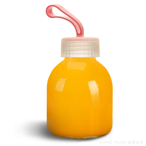 La mano port&aacute;til 250ml 8oz de la cuerda de la manija presion&oacute; la botella de cristal del jugo
