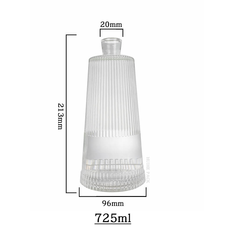 Capacidad de botella de licor acanalado vertical