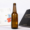 Proveedor de fabricaci&oacute;n 350 ml de botella de cerveza de vidrio &aacute;mbar al por mayor
