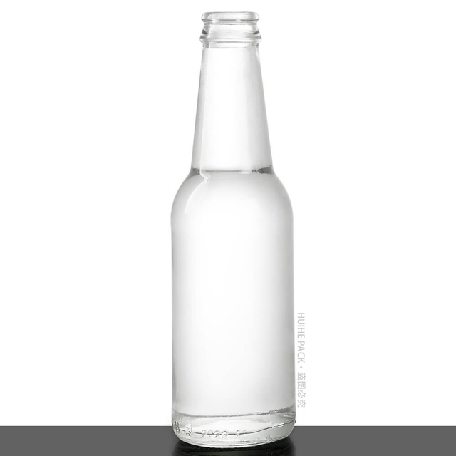 Botella de vidrio de sidra de manzana carbonatada transparente Flint de 250 ml con tapa de corona de 26 mm
