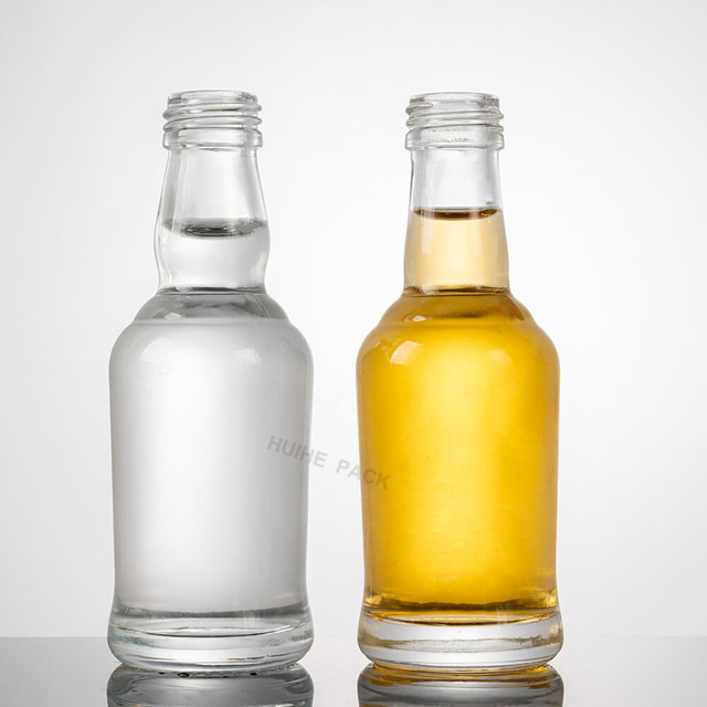 Botellas transparentes de licor en miniatura de Tennessee para whisky, ron y tequila