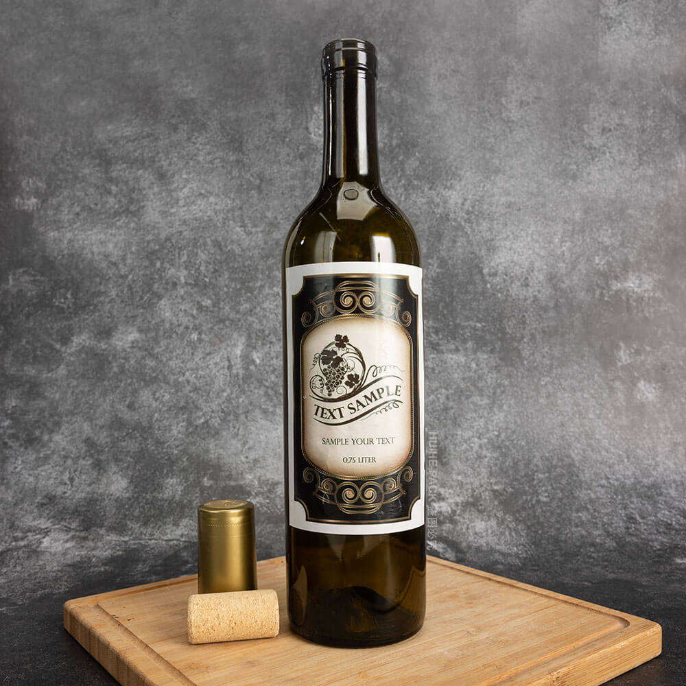 botella de copa de vino clarete