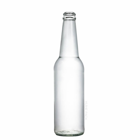 Botella de bebida espumosa de vidrio cil&iacute;ndrica de 650 ml con tapa de corona