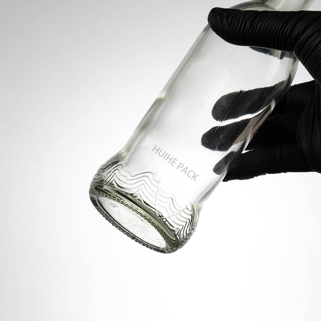 Botella de agua de vidrio cil&iacute;ndrica premium de 288 ml con cuello largo