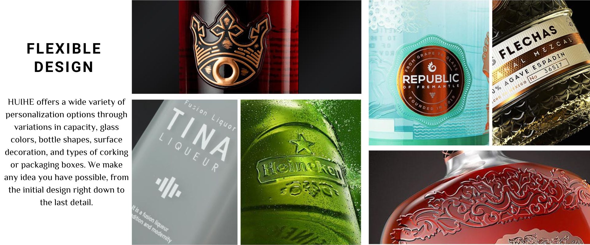 botella de vidrio de licor personalizado