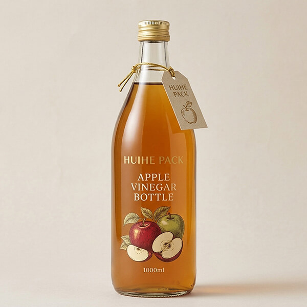 Botella de Vinagre de Vidrio de 1L con Tapa