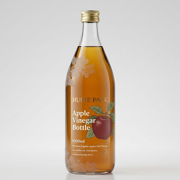 Botella de vinagre redonda de 1000 ml.
