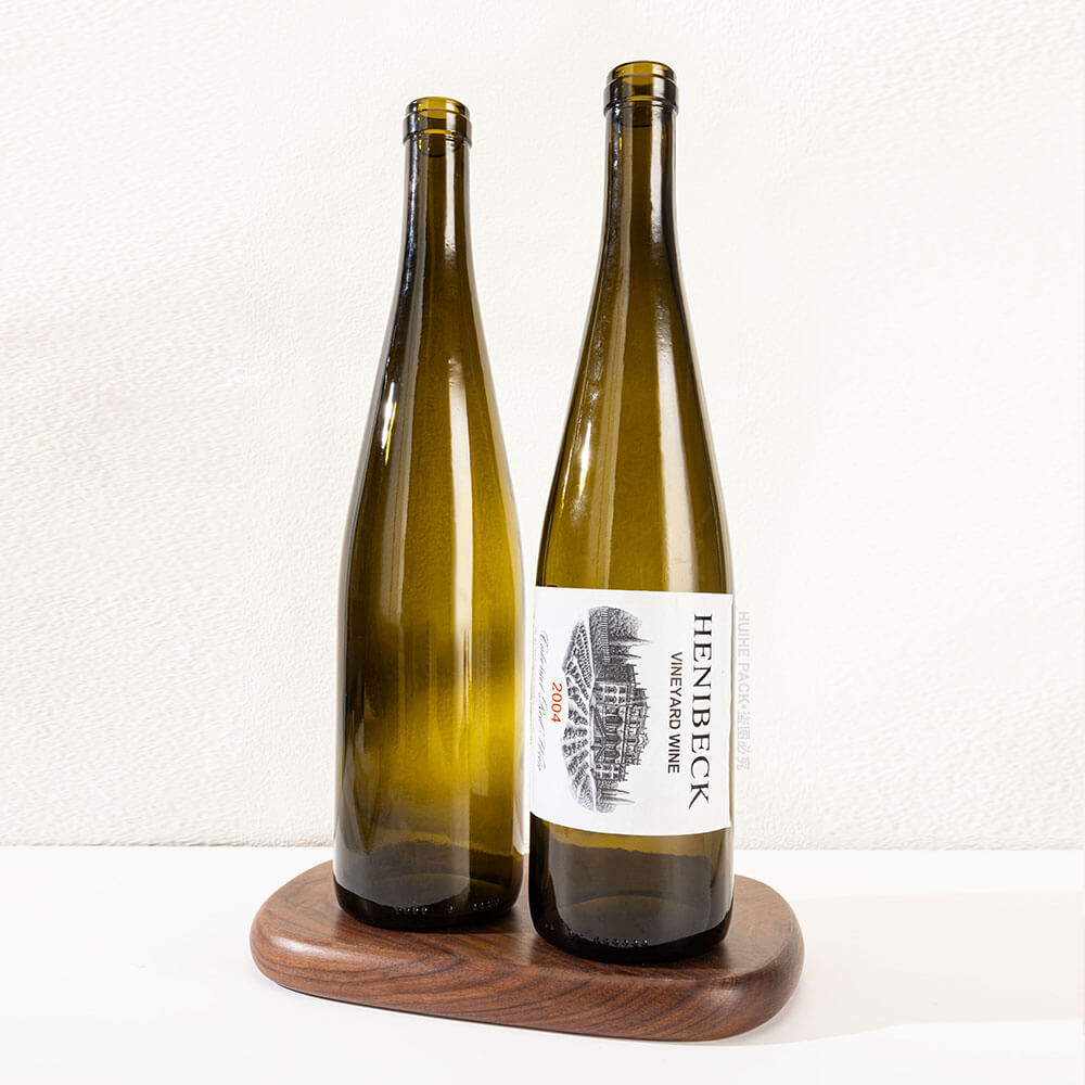 Hock Rhine Riesling Botellas de vidrio de vino verde oliva con corcho