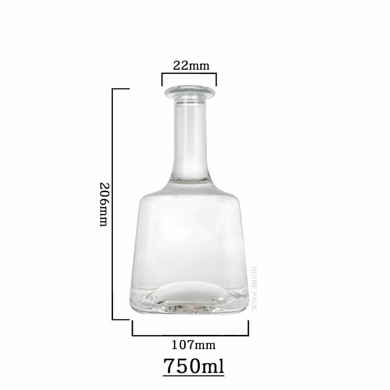trapezoidal long neck liquor bottle-capacity Trapezoidal Capacidad de botella de licor de cuello largo