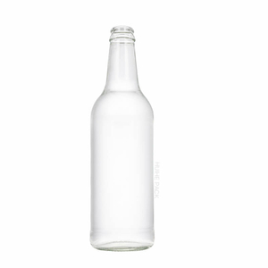 Botella de bebida con acabado de corona de vidrio de 750 ml para jugo de soda y kombucha