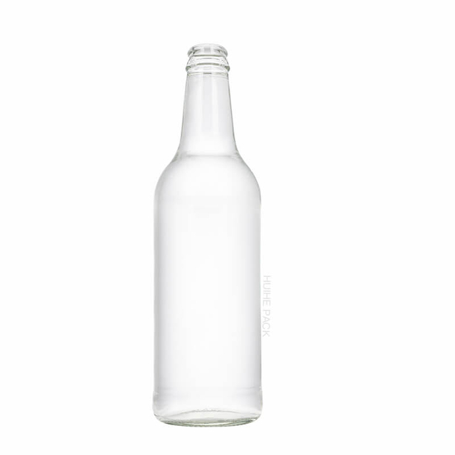 Botella de bebida con acabado de corona de vidrio de 750 ml para jugo de soda y kombucha