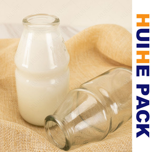 Logotipo personalizado de la botella de bebida l&aacute;ctea de Yakult de vidrio transparente libre de BPA