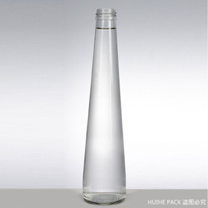 Botella de cristal de aluminio en forma de cono de agua de soda con tapa de tornillo de 250 ml