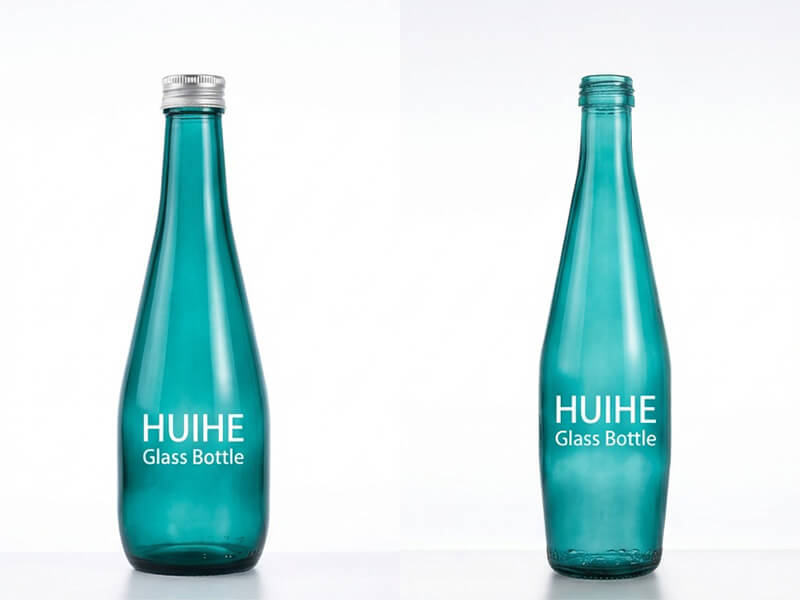 botella de vidrio verde azulado 03