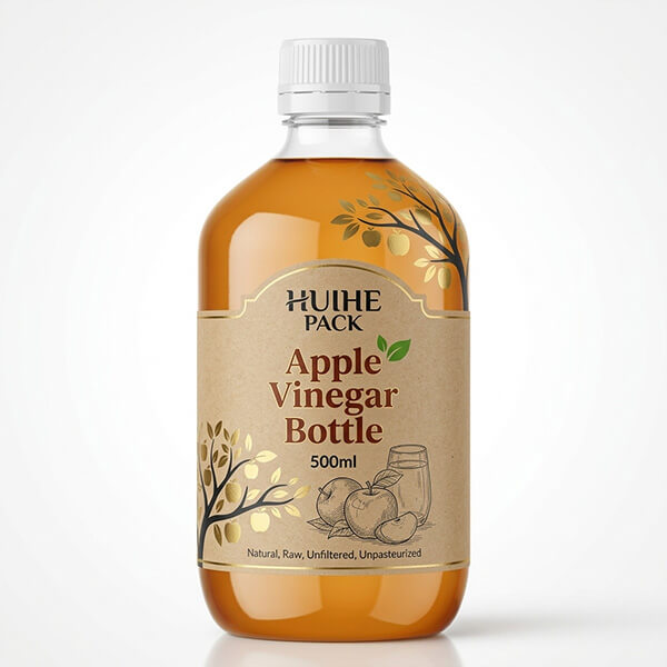 Botella de vidrio de vinagre redonda de 500 ml