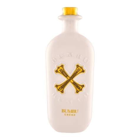 Botella de licor de crema Bumbu de 750 ml.