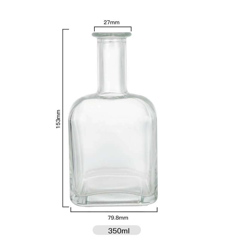 Square Long Neck Spirits Bottle capacity Capacidad de botella de espíritu de cuello largo cuadrado