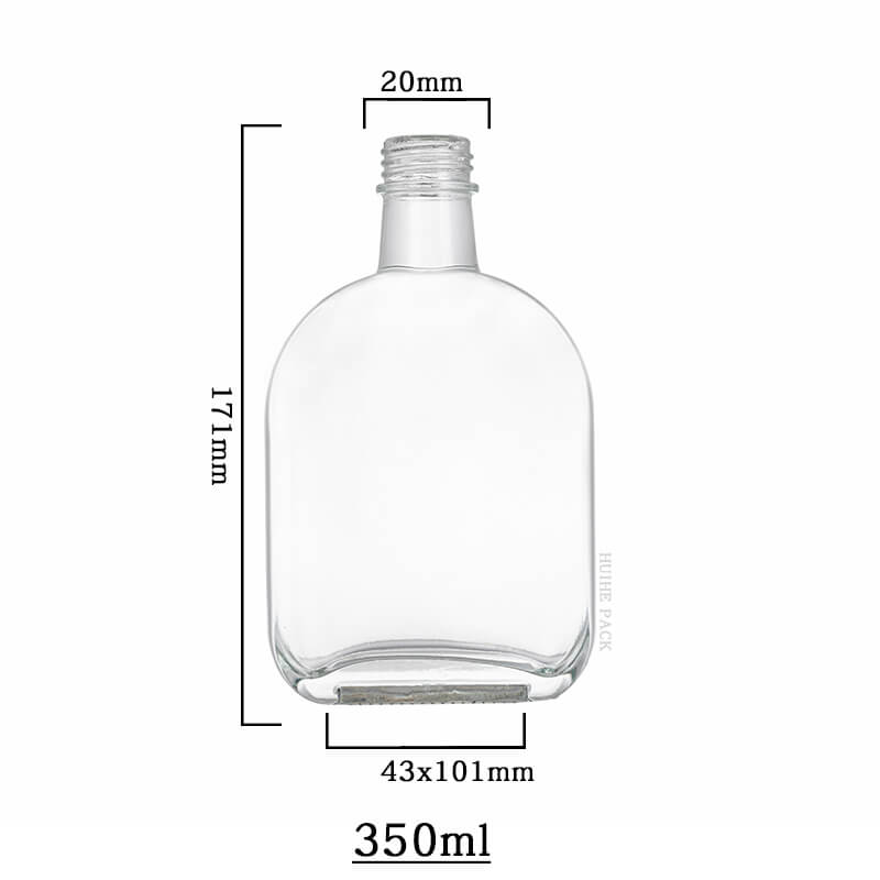 oval flat liquor bottle-capacity Capacidad de botella de licor plano ovalado