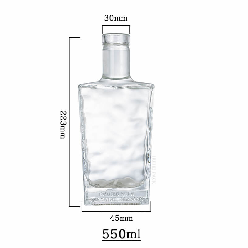 Rippled Texture liquor bottle-capacity Textura ondulada Capacidad de botella de licor