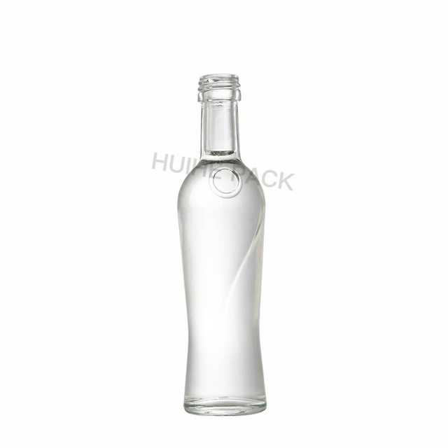 Botellas de alcohol en miniatura de vidrio transparente redondo de 50 ml al por mayor de f&aacute;brica
