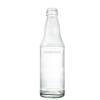 Botella de agua de vidrio transparente de alta gama de 270 ml con cuello de rosca