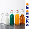 350ml 500ml 750ml 1000ml Botella de bebida de vidrio transparente con tapa abatible