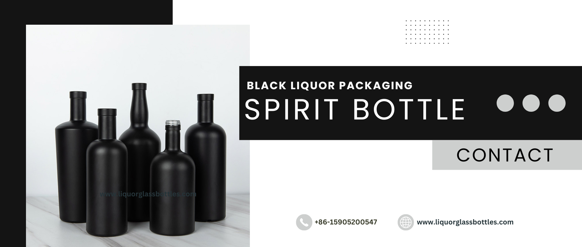 botellas de esp&iacute;ritu de vidrio negro