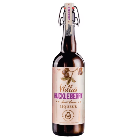 Botella de licor de crema dulce Willies Huckleberry de 750 ml