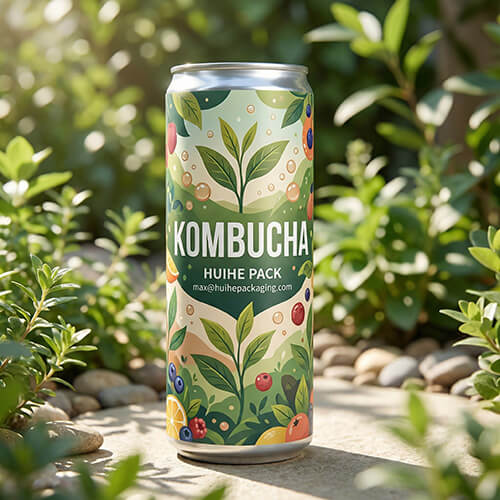 Elegante lata de kombucha de aluminio