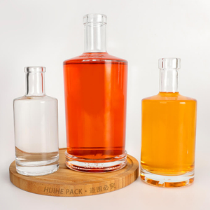 Jersey 250ml 375ml 700ml 750ml botellas de licor de vidrio redondo recto