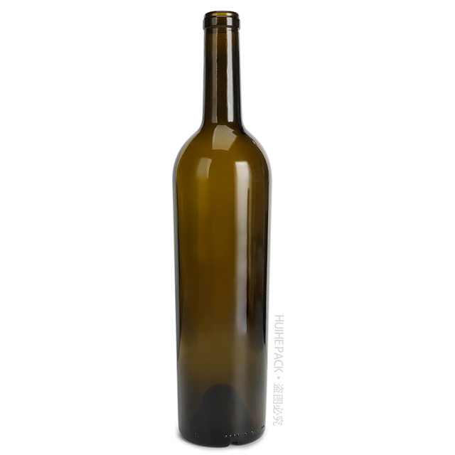 Botella de copa de vino Bordolese Elite, color verde antiguo, 750 ml