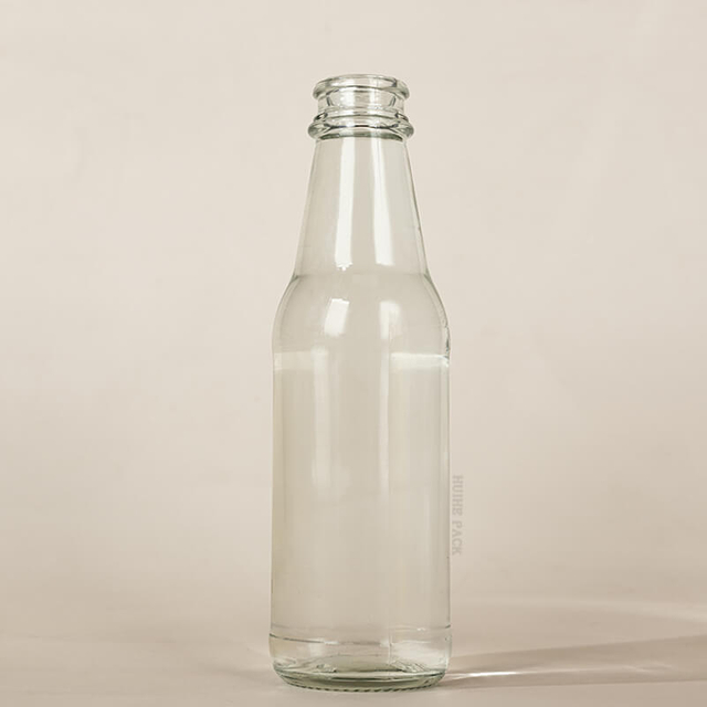 Botella de bebida de vidrio transparente de 375 ml para limonada de jugo de Kombucha