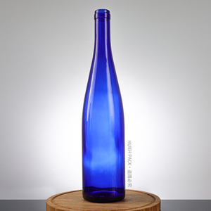 Proveedor exclusivo de botellas de licor de vino de vodka de vidrio azul cobalto de 750 ml