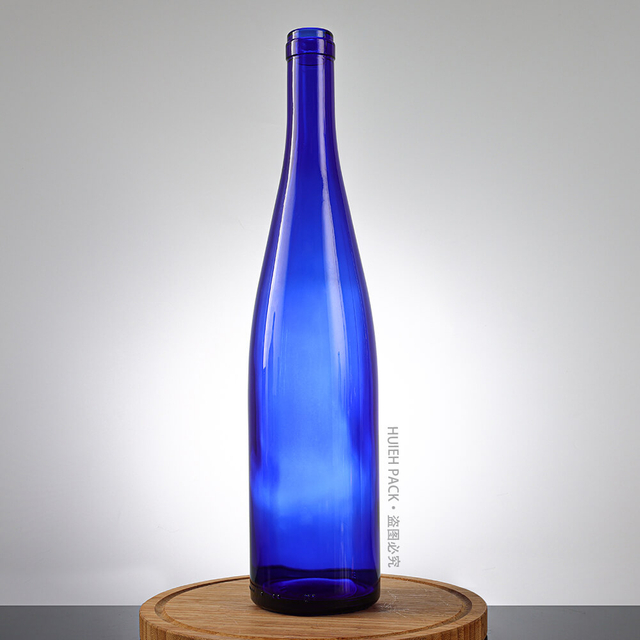 Proveedor exclusivo de botellas de licor de vino de vodka de vidrio azul cobalto de 750 ml