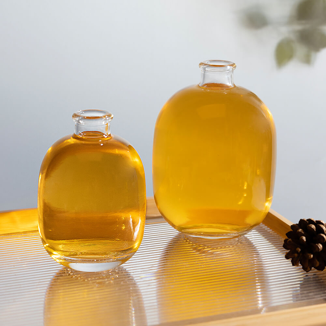 Botellas de vidrio con sabor a fruta redondas de 250 ml y 500 ml