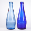 Botella de agua de vidrio azul cobalto de 325 ml con tapa de rosca