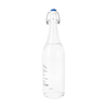 Botella de vidrio transparente de agua con gas con tapa abatible de 1000 ml