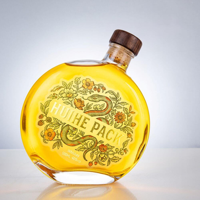 Dise&ntilde;o &uacute;nico Botella de licor de botella de vidrio transparente esf&eacute;rico