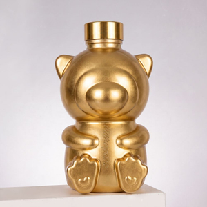Forma de oso Botella de licor de vidrio transparente 500 ml de botella de hidromiel