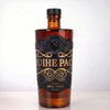 Botella de licor de vidrio con fondo grueso y hombros anchos