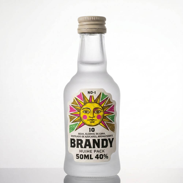 Botellas de whisky peque&ntilde;as de vidrio transparente de alta gama a granel de 50 ml